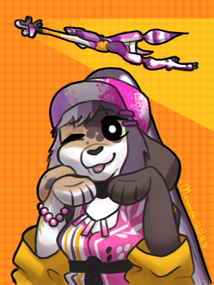 furry pup with rocket form